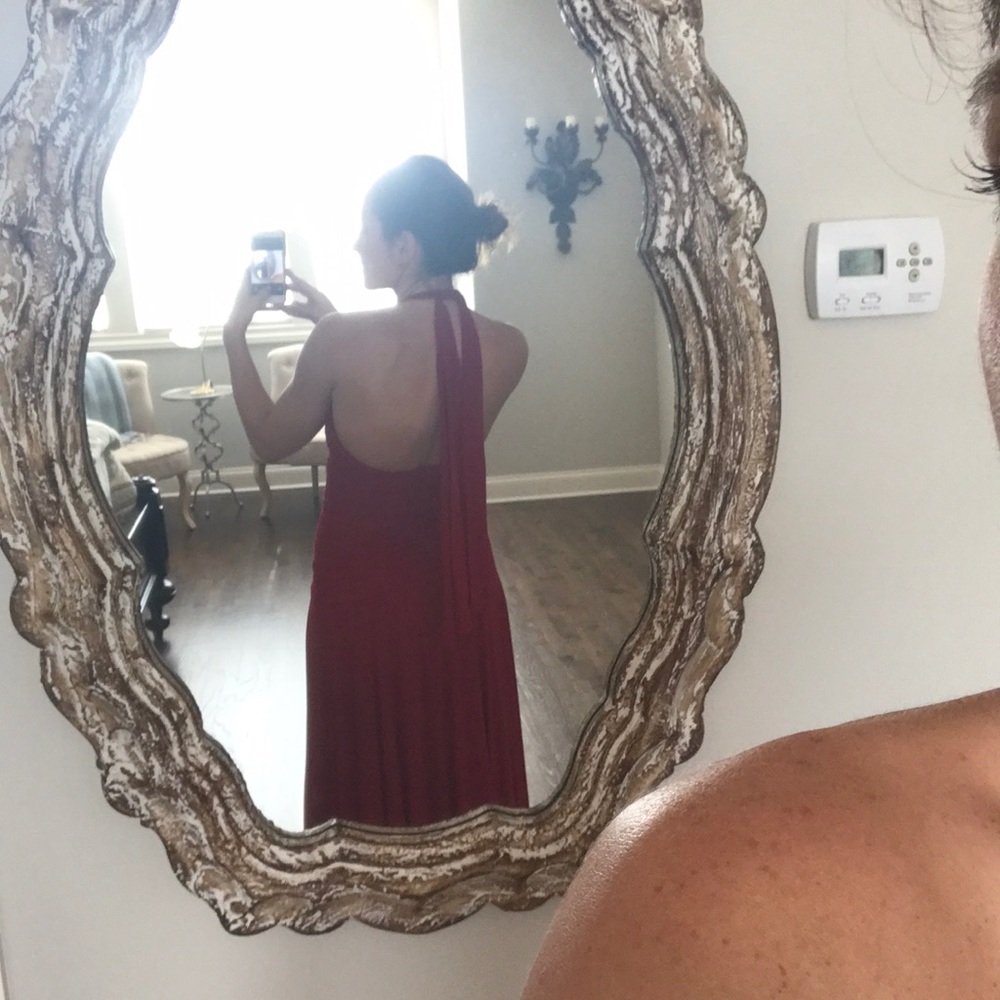 Ruby Red Bcbg Formal Gown- Low Cut - Xs - image 3